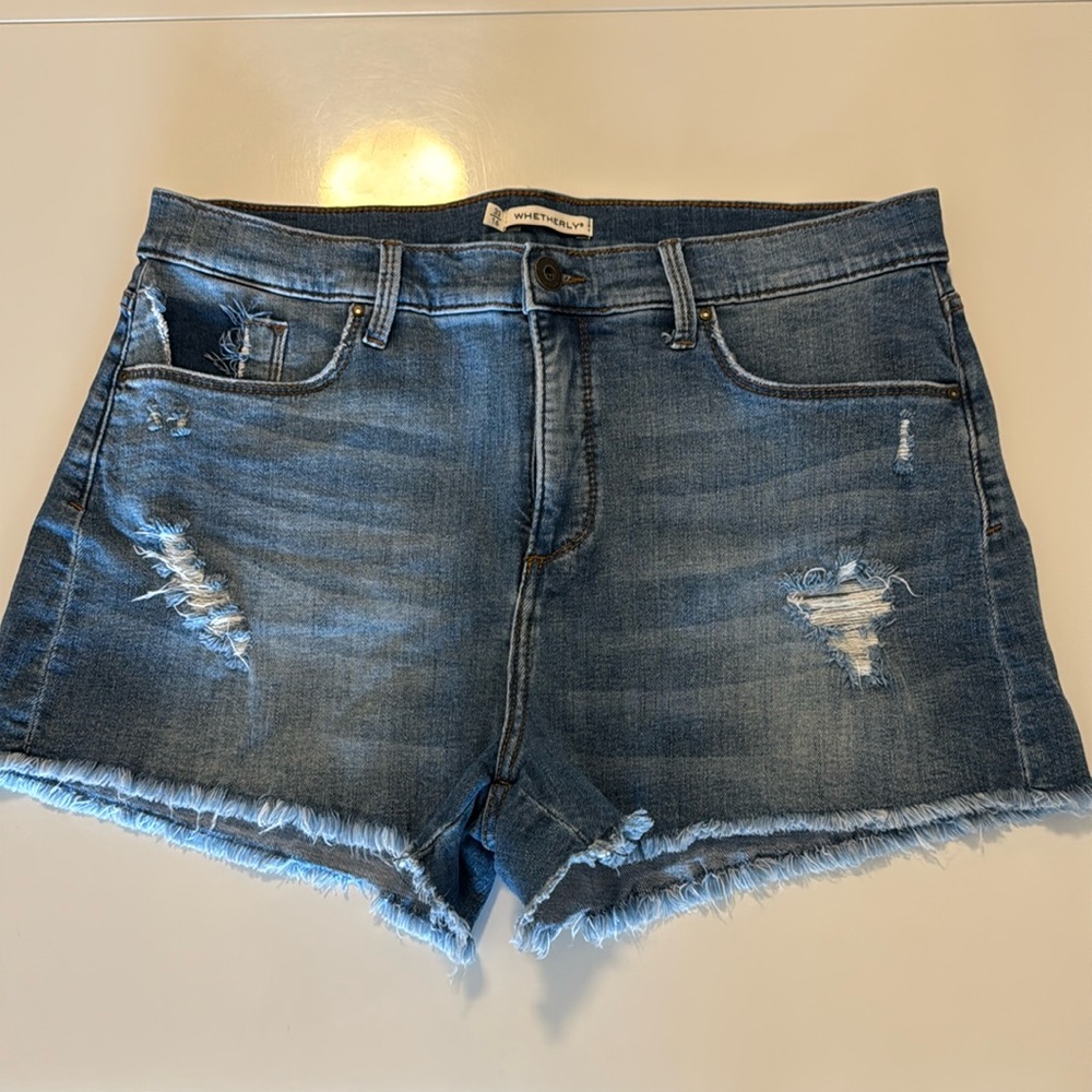 Whetherly - delon high waist cutoff shorts (medium brienz)